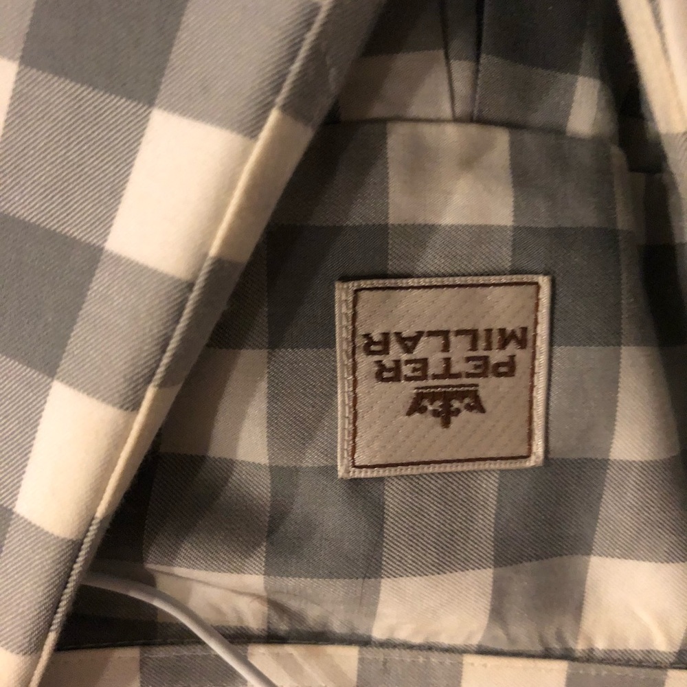 Grey plaid button down